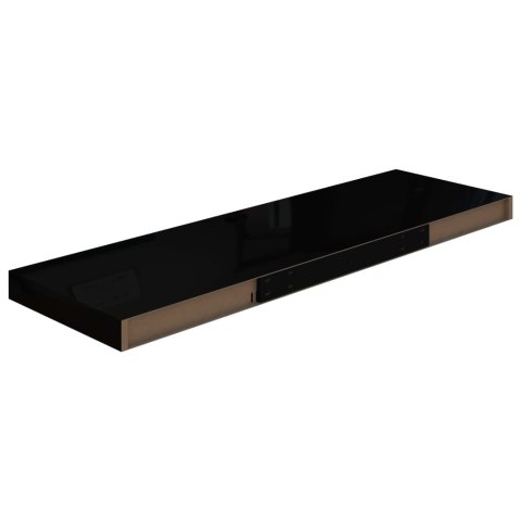 Półka ścienna, wysoki połysk, czarna, 80x23,5x3,8 cm, MDF Półka ścienna, wysoki połysk, czarna, 80x23,5x3,8 cm, MDF