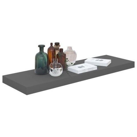 Półka ścienna, wysoki połysk, szara, 80x23,5x3,8 cm, MDF Półka ścienna, wysoki połysk, szara, 80x23,5x3,8 cm, MDF