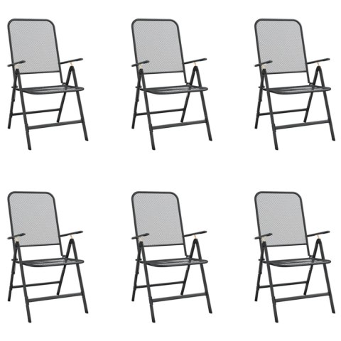 7-cz. zestaw mebli ogrodowych, antracytowy, metalowa siatka