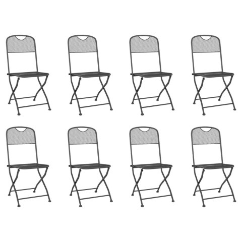 9-cz. zestaw mebli ogrodowych, antracytowy, metalowa siatka