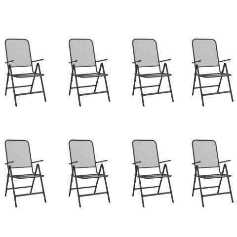 9-cz. zestaw mebli ogrodowych, antracytowy, metalowa siatka