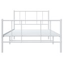 Metalowa rama łóżka z wezgłowiem i zanóżkiem, biała, 80x200 cm