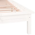 Rama łóżka z LED, biała, 200x200 cm, lite drewno