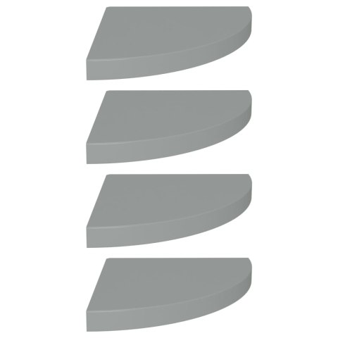 Narożne półki ścienne, 4 szt., szare, 35x35x3,8 cm, MDF Narożne półki ścienne, 4 szt., szare, 35x35x3,8 cm, MDF