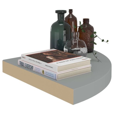 Narożne półki ścienne, 4 szt., szare, 35x35x3,8 cm, MDF Narożne półki ścienne, 4 szt., szare, 35x35x3,8 cm, MDF