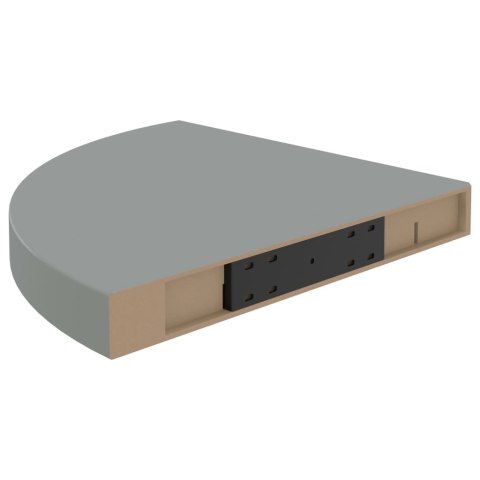 Narożne półki ścienne, 4 szt., szare, 35x35x3,8 cm, MDF Narożne półki ścienne, 4 szt., szare, 35x35x3,8 cm, MDF
