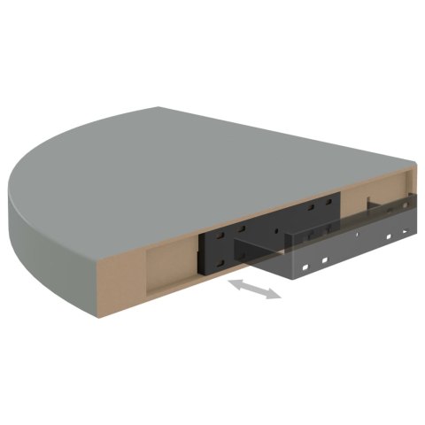 Narożne półki ścienne, 4 szt., szare, 35x35x3,8 cm, MDF Narożne półki ścienne, 4 szt., szare, 35x35x3,8 cm, MDF