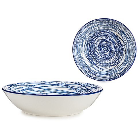 Talerz głęboki Paski Porcelana Niebieski Biały 6 Sztuk (20 x 4,7 x 20 cm) Talerz głęboki Paski Porcelana Niebieski Biały 6 Sztuk (20 x 4,7 x 20 cm)
