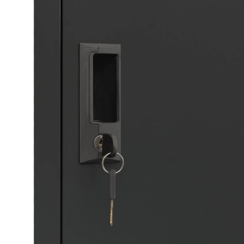 Szafa zamykana na klucz, antracytowa, 38x40x180 cm, stalowa