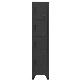 Szafa zamykana na klucz, antracytowa, 38x45x180 cm, stalowa