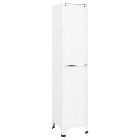 Szafka zamykana na klucz, biała, 38x40x180 cm, stalowa