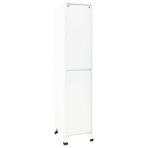 Szafka zamykana na klucz, biała, 38x45x180 cm, stalowa