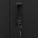 Szafka zamykana na klucz, czarna, 38x40x180 cm, stalowa