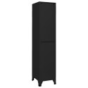 Szafka zamykana na klucz, czarna, 38x45x180 cm, stalowa