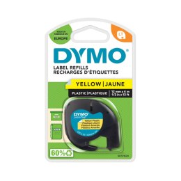 Laminowana Taśma do Drukarki Etykiet Dymo 91202 12 mm LetraTag® Czarny Żółty (10 Sztuk)