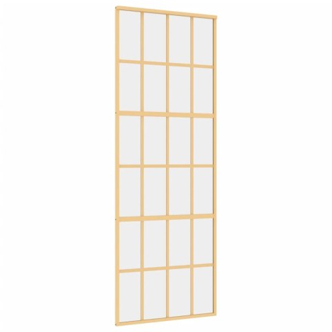 Drzwi przesuwne, złote, 76x205 cm, przezroczyste szkło ESG
