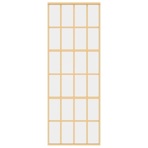 Drzwi przesuwne, złote, 76x205 cm, przezroczyste szkło ESG