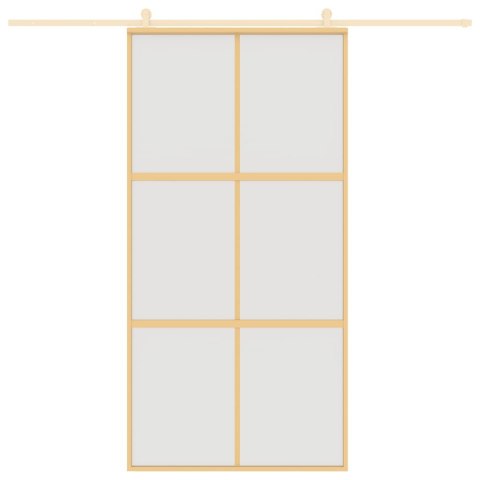 Drzwi przesuwne, złote, 102,5x205 cm, mrożone szkło ESG