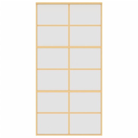 Drzwi przesuwne, złote, 102,5x205 cm, mrożone szkło ESG