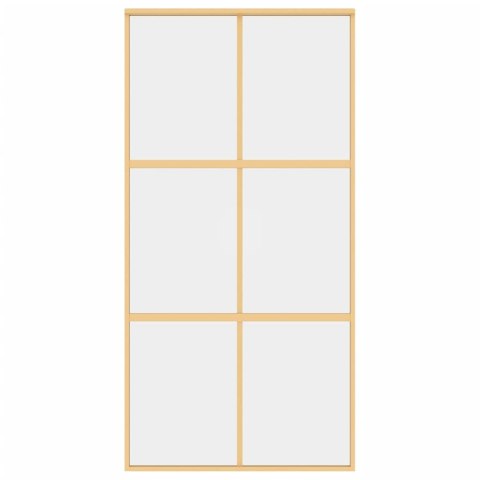 Drzwi przesuwne, złote, 102,5x205 cm, przezroczyste szkło ESG