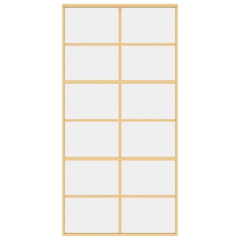 Drzwi przesuwne, złote, 102,5x205 cm, przezroczyste szkło ESG