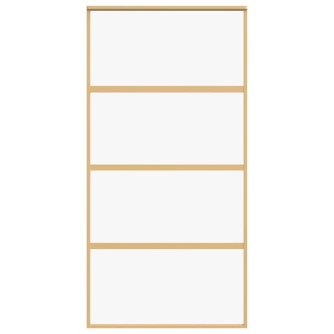 Drzwi przesuwne, złote, 102,5x205 cm, przezroczyste szkło ESG