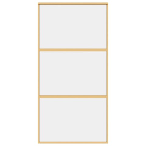 Drzwi przesuwne, złote, 102,5x205 cm, przezroczyste szkło ESG