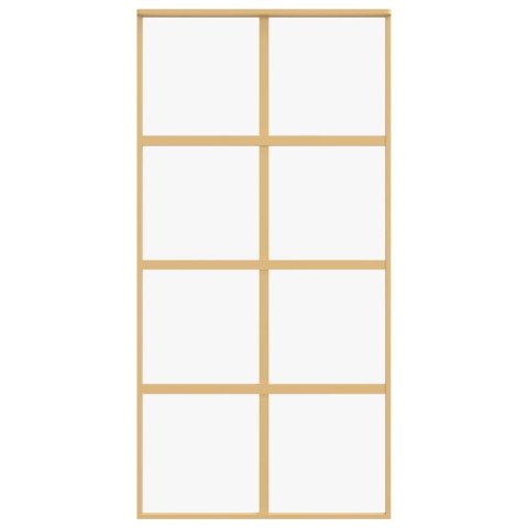 Drzwi przesuwne, złote, 102,5x205 cm, przezroczyste szkło ESG