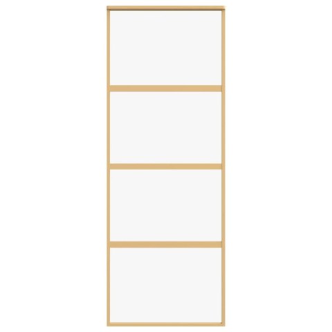 Drzwi przesuwne, złote, 76x205 cm, przezroczyste szkło ESG