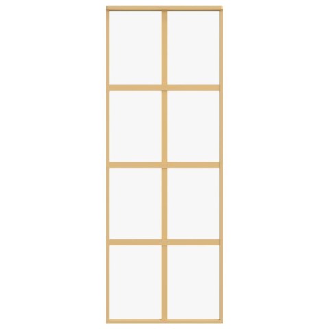 Drzwi przesuwne, złote, 76x205 cm, przezroczyste szkło ESG