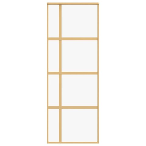 Drzwi przesuwne, złote, 76x205 cm, przezroczyste szkło ESG