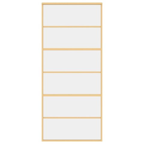 Drzwi przesuwne, złote, 90x205 cm, przezroczyste szkło ESG