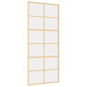 Drzwi przesuwne, złote, 90x205 cm, przezroczyste szkło ESG