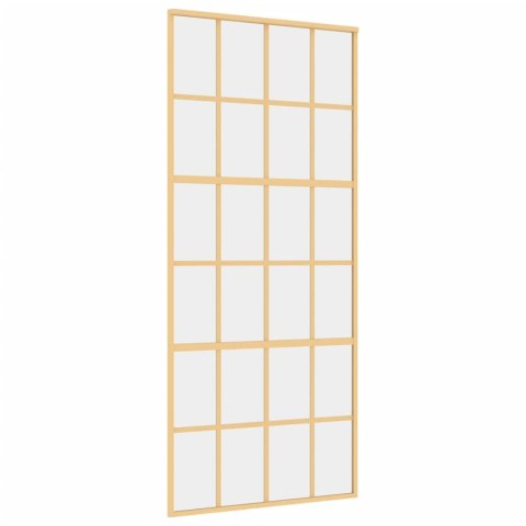Drzwi przesuwne, złote, 90x205 cm, przezroczyste szkło ESG