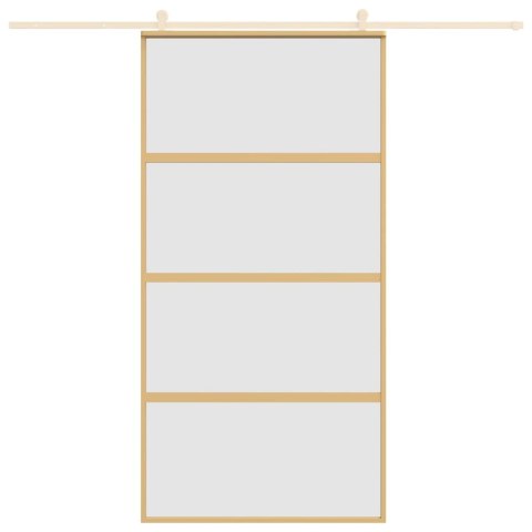 Drzwi przesuwne, złote, 102,5x205 cm, mrożone szkło ESG