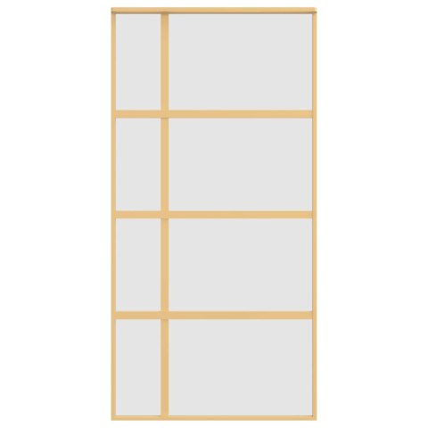 Drzwi przesuwne, złote, 102,5x205 cm, mrożone szkło ESG