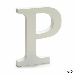 Litera P Drewno Biały (1,8 x 21 x 17 cm) (12 Sztuk)