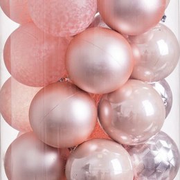 Bombki świąteczne Różowy Plastikowy 6 x 6 x 6 cm (40 Sztuk)