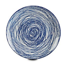 Płaski Talerz Paski Niebieski Biały Porcelana 24 x 2,8 x 24 cm (6 Sztuk)