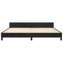 Rama łóżka z zagłówkiem, czarna, 200x200 cm, aksamitna