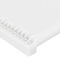 Rama łóżka z zagłówkiem, biała, 180x200cm, obite sztuczną skórą