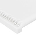 Rama łóżka z zagłówkiem, biała, 90x190 cm, obite sztuczną skórą