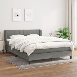 Łóżko kontynentalne z materacem, ciemnoszara tkanina 140x200 cm