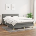 Łóżko kontynentalne z materacem, ciemnoszara tkanina 140x190 cm