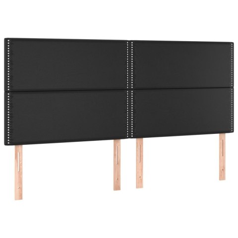 Łóżko kontynentalne z materacem i LED czarna ekoskóra 160x200cm Łóżko kontynentalne z materacem i LED czarna ekoskóra 160x200cm