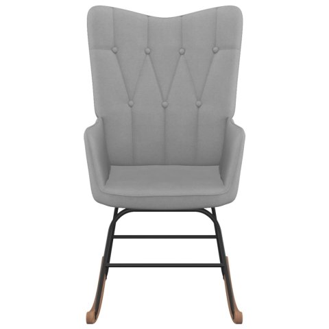 Fotel bujany, jasnoszary, tapicerowany tkaniną