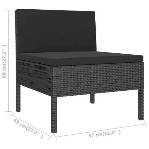 10-cz. zestaw mebli do ogrodu, poduszki, rattan PE, czarny 10-cz. zestaw mebli do ogrodu, poduszki, rattan PE, czarny