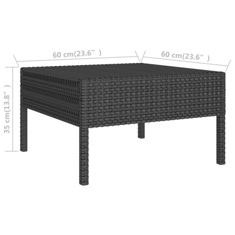 10-cz. zestaw mebli do ogrodu, poduszki, rattan PE, czarny 10-cz. zestaw mebli do ogrodu, poduszki, rattan PE, czarny