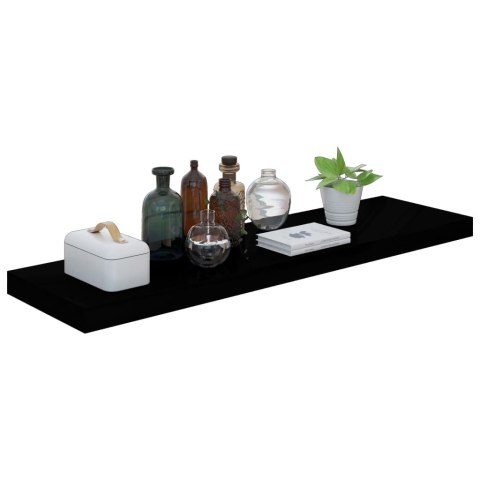 Półki ścienne 2 szt. wysoki połysk, czarne, 90x23,5x3,8 cm, MDF Półki ścienne 2 szt. wysoki połysk, czarne, 90x23,5x3,8 cm, MDF
