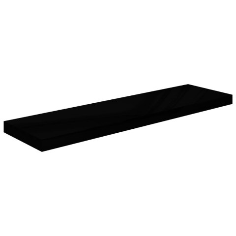 Półki ścienne 2 szt. wysoki połysk, czarne, 90x23,5x3,8 cm, MDF Półki ścienne 2 szt. wysoki połysk, czarne, 90x23,5x3,8 cm, MDF